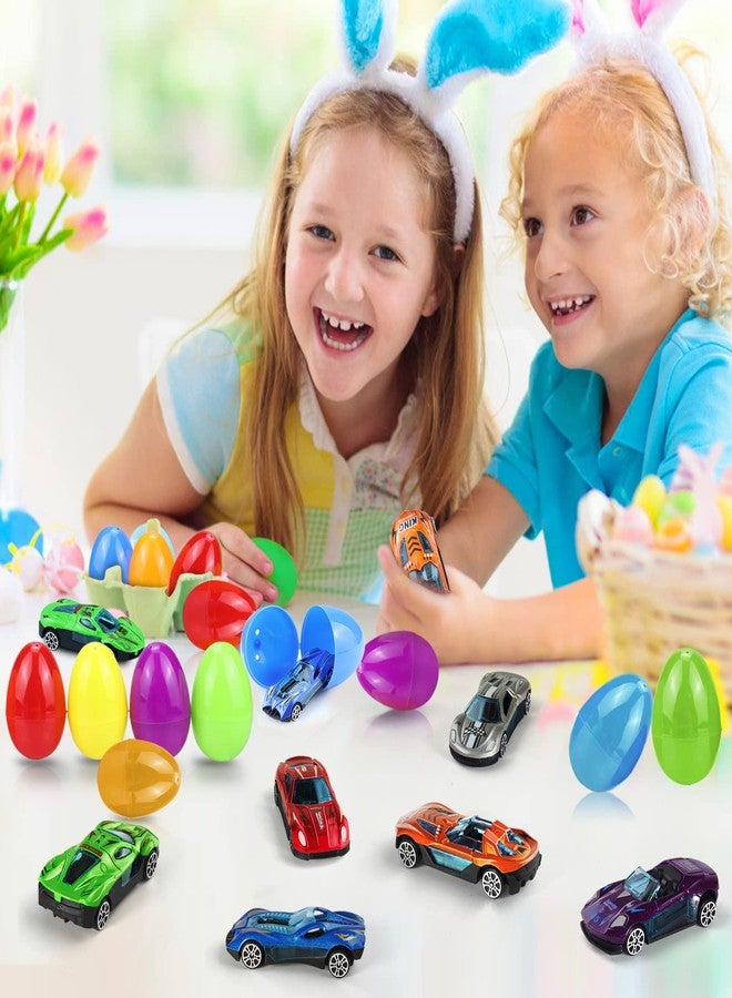 OCHIDO 12Pack Easter Eggs Filled with Die-Cast Cars, Prefilled Easter Eggs with Toys Inside for Kids Easter Basket Essentials, Easter Egg Hunting Games Party Favor Supplies - Image 3