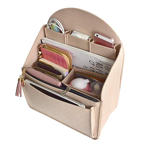 VANCORE Felt Backpack Organizer Insert for Rucksack Handbag Shoulder Bag (Beige,Small) - Image 3