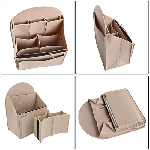 VANCORE Felt Backpack Organizer Insert for Rucksack Handbag Shoulder Bag (Beige,Small) - Image 4