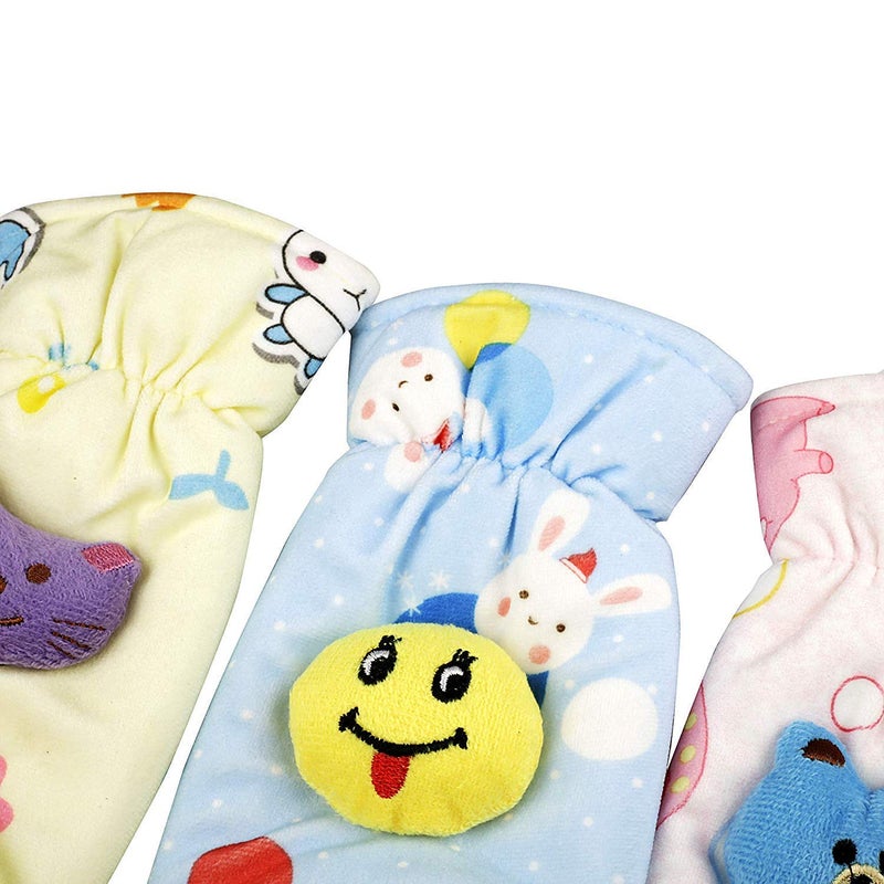 Alya The Cheeky Kidzz New Born Baby Nursing Feeding Bottle Cover with Soft Stretchable Velvet Attractive Cartoon Design I Baby Milk Feeder Bottle Cover 150 ML-200 ML (0-2 Years) (Pack of 3 (Assorted)) - Image 3