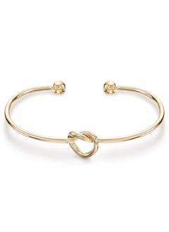 PAVOI 14K Gold Plated Forever Love Knot Infinity Bangle Bracelets For Women | Adjustable Yellow Gold Bracelet  - Image 1