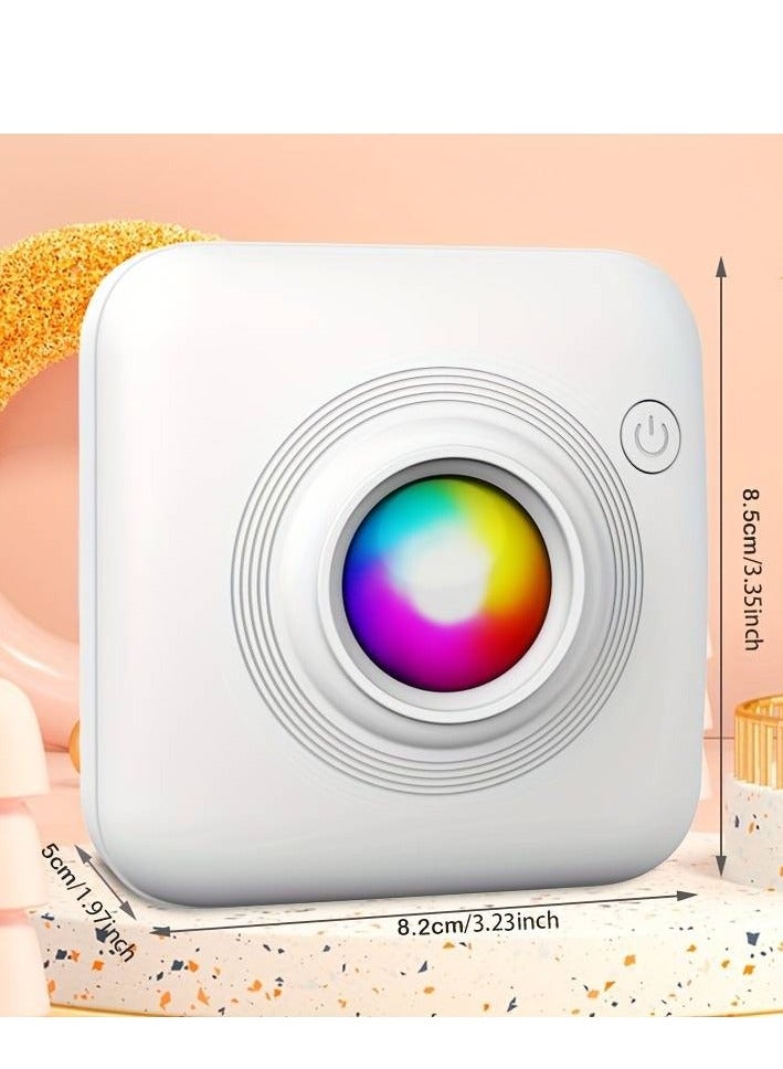 Mini Portable Printer Print Pod Bluetooth Smart Pocket Inkless Thermal Printer with 5 Roll Papers - Image 2