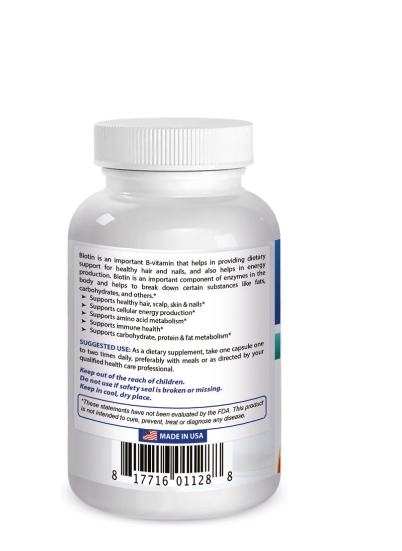Best Naturals Maximum Potency Biotin 10,000 Mcg for Healthier and Longer Hair Growth Support Formula, 200 Count  - Image 2