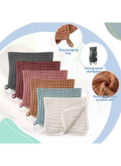 Irenare 6 Pieces Large 20 X 10 Inch Burp Cloths Multicolors Muslin Washcloths Baby Burping Diapers 6 Absorbent  - Image 3