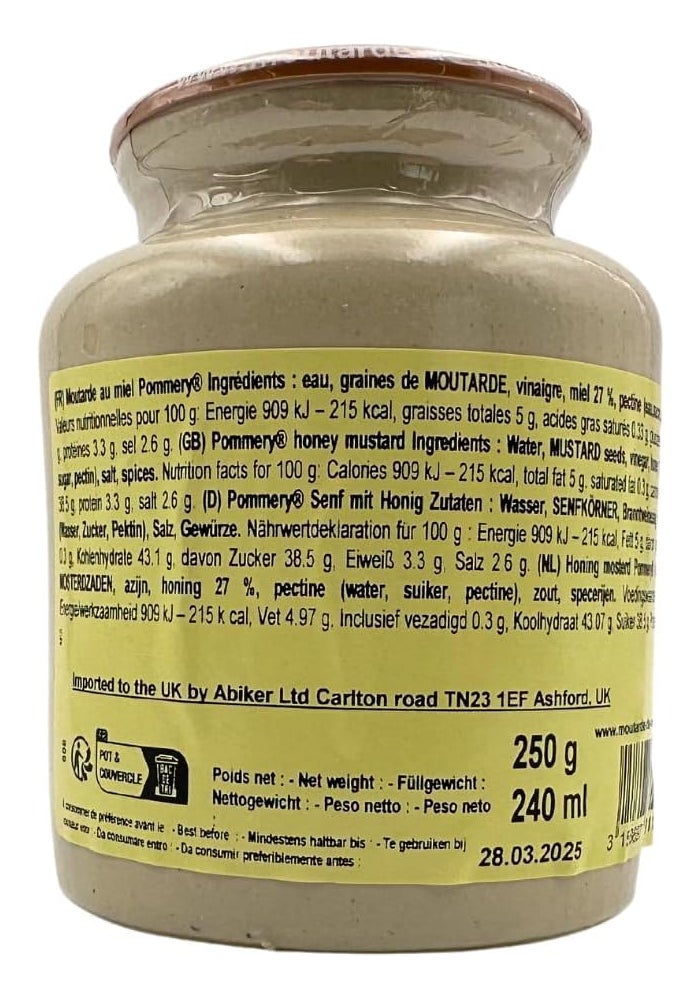 Pommery Honey Mustard - 250g Jar of French Specialty Mustard - Image 3