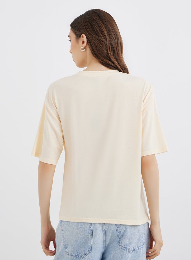 تايك تو توب لف بياقة مستديرة ورباط مزدوج - Image 4