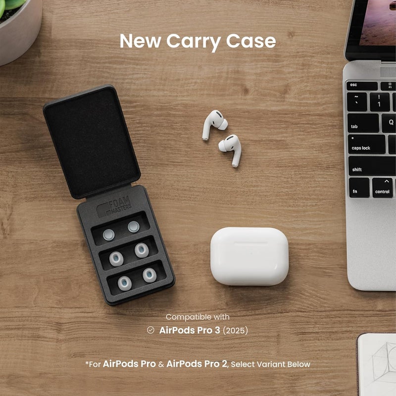 AutoLine Pro أطراف أذن فوم ماسترز فائقة الجودة من رغوة الذاكرة لـ AirPods Pro الجيل الثالث فقط | 3 أزواج | إصدار جديد | تثبيت آمن | راحة فائقة | عزل صوت أفضل | أطراف بديلة، أبيض - مقاسات مختلطة صغير/متوسط/كبير - Image 3