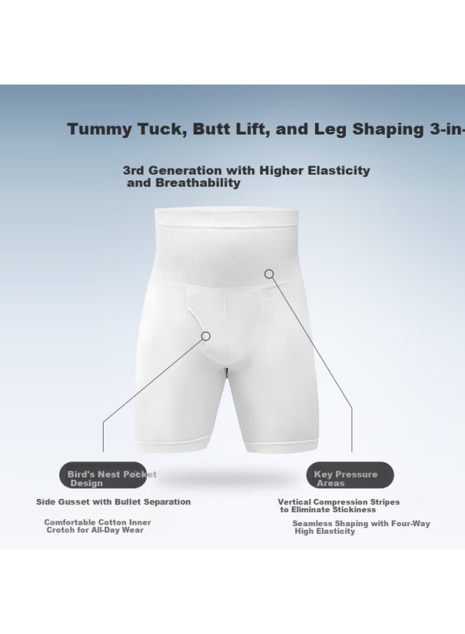 Livex Slimming High-waist Men's Tummy Control Compression Shorts, Beer Belly Shaping Waist Trainer, Leg Sculpting Tight Underwear, Plus Size Body Shaping Essential