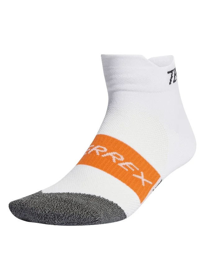 Adidas Trx Trl Spd Sck White Trail Running Socks For Unisex 2 - 3.5