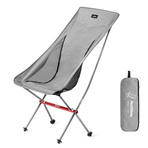 Naturehike Camping Chair Foldable with Storage Bag Outdoor Portable Chair for Adults Lightweight Supports 330lbs Backpacking Chair for Fishing Hiking Beach Lawn GreyL - Image 1