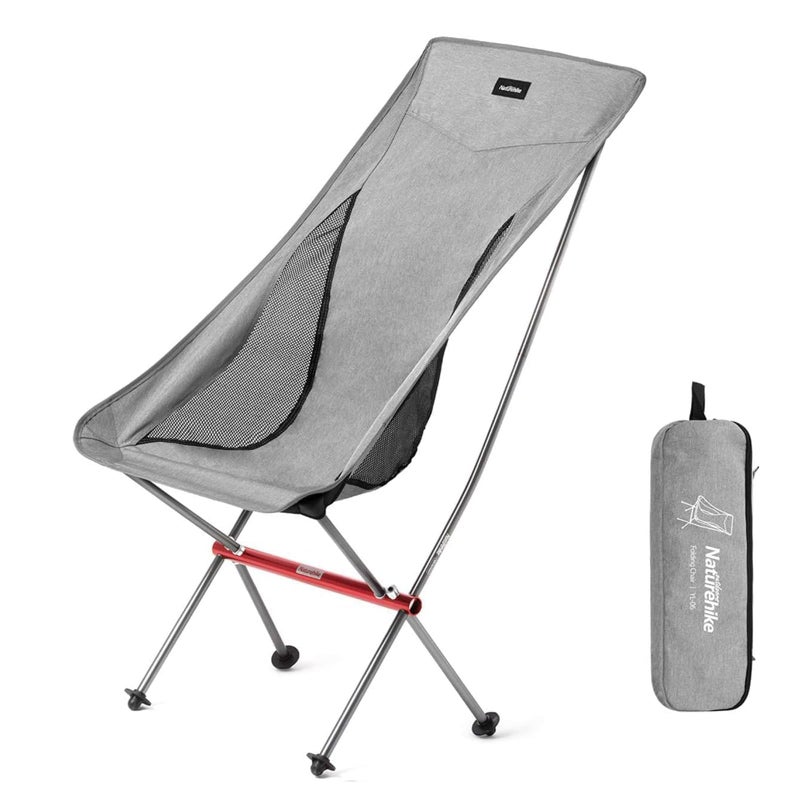 Naturehike Camping Chair Foldable with Storage Bag Outdoor Portable Chair for Adults Lightweight Supports 330lbs Backpacking Chair for Fishing Hiking Beach Lawn GreyL - Image 2