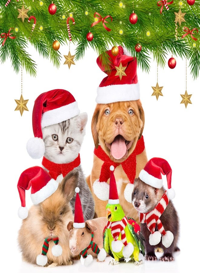 Tarpop 24 Pcs Mini Christmas Scarf 13 Inch Doll Christmas Pet Scarf Knitted DIY Doll Clothes Accessory Wine Bottle Neckerchief for Gift Pet Dog Cat Gift Decoration Crafts, Red, White and Green - Image 4