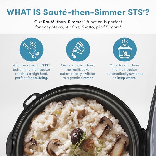 Aroma طباخ أرز رقمي احترافي من أروما، طباخ متعدد الاستخدامات، 4 أكواب (غير مطبوخة) / 8 أكواب (مطبوخة)، بخار، طباخ بطيء، طباخ دقيق الشوفان، STS، وظيفة الاحتفاظ بالحرارة التلقائية، 2 لتر، هيكل من الفولاذ المقاوم للصدأ، ARC-954SBD - Image 3