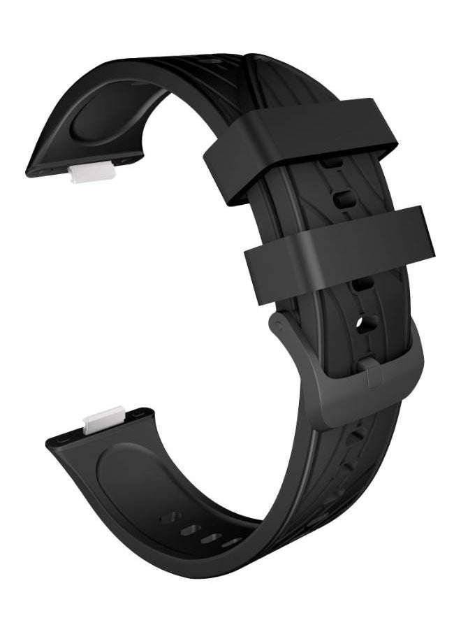 HW Silicone Sport Watch Strap/Watchband for HUAWEI Watch Fit 3 Smartwatch Black  - Image 1