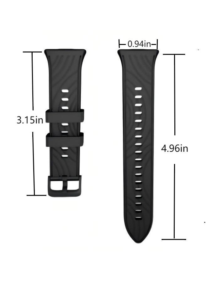 HW Silicone Sport Watch Strap/Watchband for HUAWEI Watch Fit 3 Smartwatch Black  - Image 3