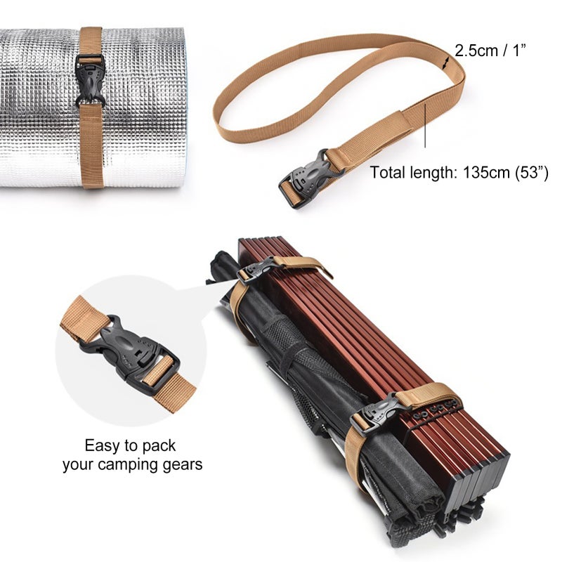 Packing Straps 53" Long X 1" Wide Adjustable - Quick-Release Secure Buckle Closure Utility Straps for Luggage Packing Camping Gear - Image 4