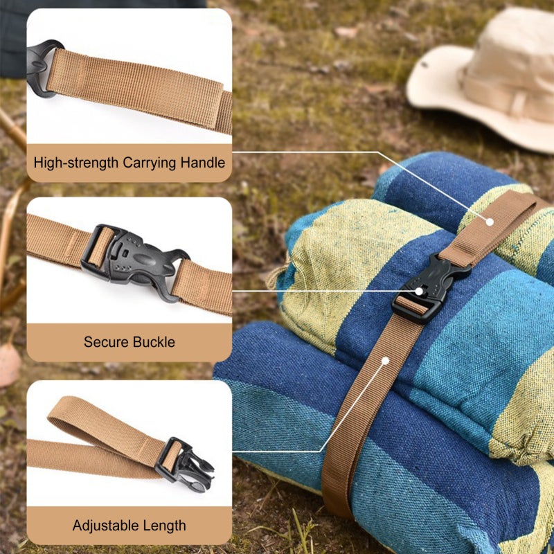 Packing Straps 53" Long X 1" Wide Adjustable - Quick-Release Secure Buckle Closure Utility Straps for Luggage Packing Camping Gear - Image 3