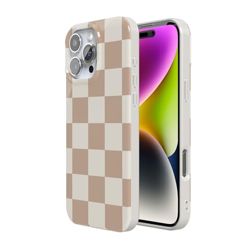 Casely iPhone 16 Pro Case | Fit Check | Neutral Checkerboard Checkered | Classic Ultra Slim Design | Compatible with MagSafe - Image 4