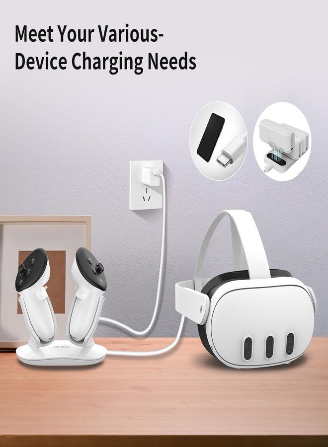 Rcstyle Charging Dock for Meta Quest 3S/Quest 3,Oculus Quest 3 Magnetic Wireless Charging Station for Controller with 20W Fast Charging Power Adapter & 2 Rechargeable Batteries & 2 USB-C Cable - Image 5