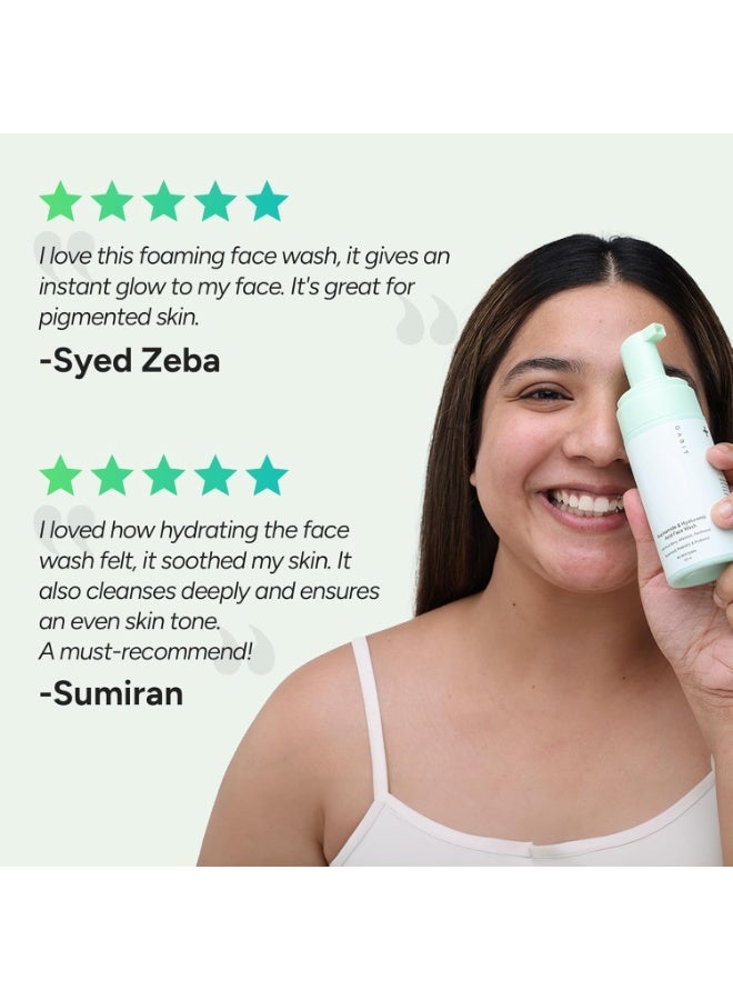 GABIT Niacinamide & Hyaluronic Acid Foaming Face Wash|Gently Cleanses, Non-Drying, Soothes|Vitamin B5, Acai Berry|Dry, Sensitive Skin Types|For Men & Women |Sulphate & Soap Free |100Ml, 50 SPF - Image 4