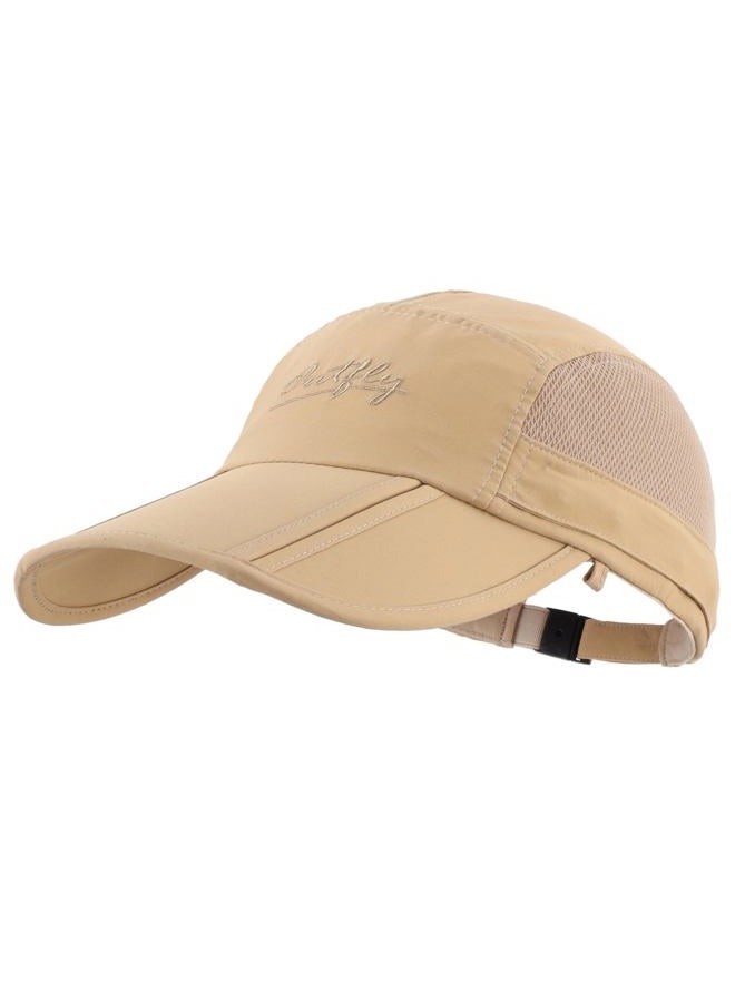 Connectyle Mens UPF 50+ Sun Cap Fishing Hats with Removable Face Mask Neck Flap, Khaki, One size - Image 4