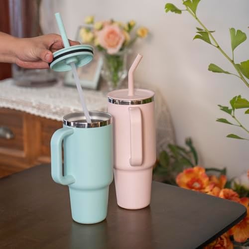 Greant 5 PCS Press in Straw for Hydroflask Tumbler, Straws for Hydro Flask Tumbler Straw Replacement 20 oz to 40 oz (5 PCS, 5 Colors, for Hydroflask Tumbler 40oz) - Image 2