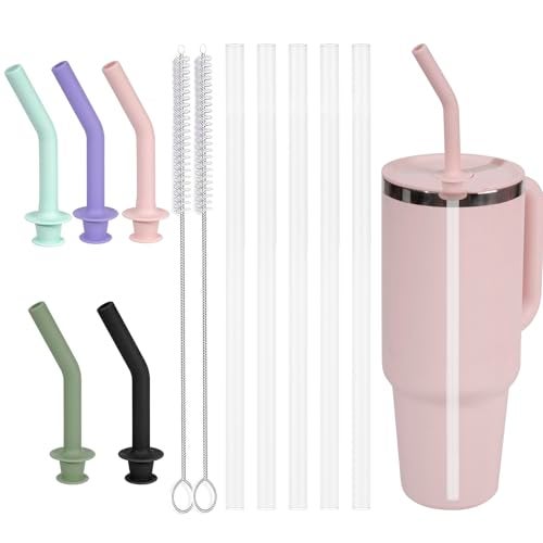 Greant 5 PCS Press in Straw for Hydroflask Tumbler, Straws for Hydro Flask Tumbler Straw Replacement 20 oz to 40 oz (5 PCS, 5 Colors, for Hydroflask Tumbler 40oz) - Image 1