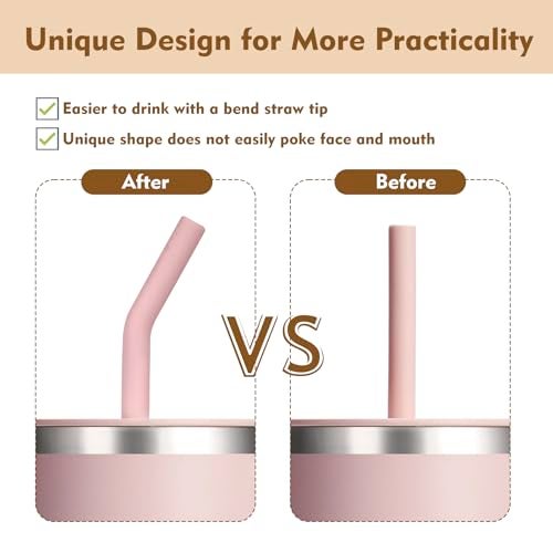 Greant 5 PCS Press in Straw for Hydroflask Tumbler, Straws for Hydro Flask Tumbler Straw Replacement 20 oz to 40 oz (5 PCS, 5 Colors, for Hydroflask Tumbler 40oz) - Image 3