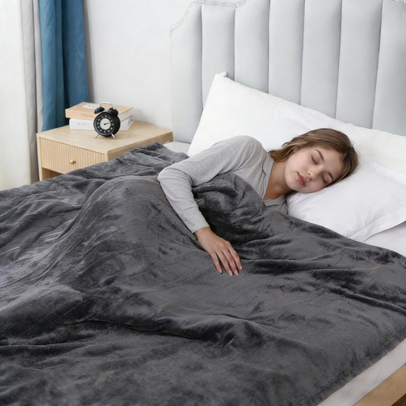 Eydna Electric Heated Blanket Full Size 72"x84",Fast Heating Throw, Soft Plush Microplush for Bed & Couch, 10 Hours Auto Off & 5 Heating Levels, Machine Washable, Gifts for Grandma & Family-Dark Gray - Image 1