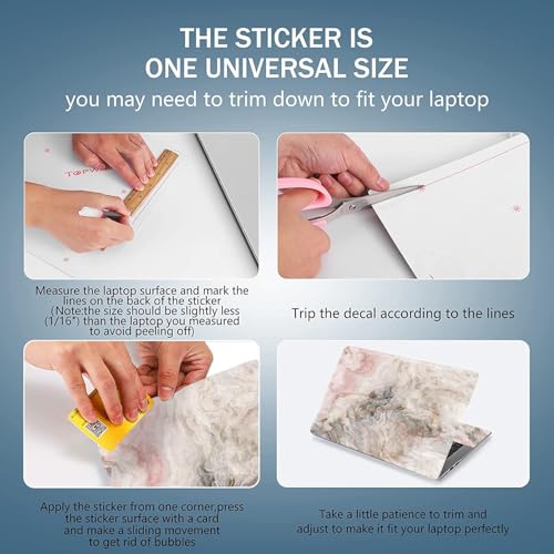 AORTDES Laptop Skin Sticker Decal 15-15.6 Inches, Universal Reusable Vinyl Sticker for 12.1 13 13.3 14 15.4 Inches Netbook/Notebook PC, Waterproof & Scratch-Resistant (Marble) - Image 3