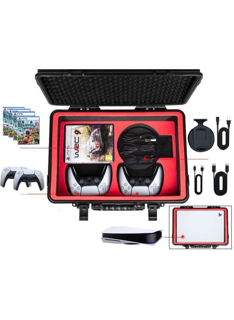 Twisted Minds PS5 Carrying Case - Hard Shell Travel Case Compatible with PlayStation 5 Console, Controllers, Games and Accessories – Waterproof & Protective - Customizable Foam Interior - Image 2