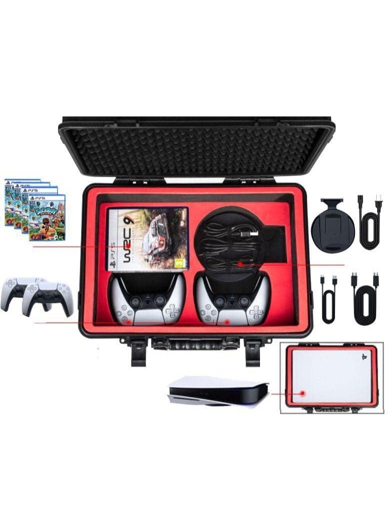 Twisted Minds PS5 Carrying Case - Hard Shell Travel Case Compatible with PlayStation 5 Console, Controllers, Games and Accessories – Waterproof & Protective - Customizable Foam Interior - Image 4