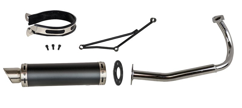 RedCap High Performance Exhaust System Muffler for GY6 50cc Scooter Moped TaoTao Jonway Kymco 139QMB (Black) - Image 3