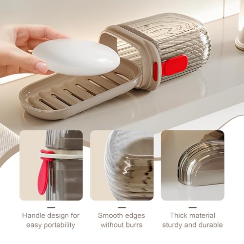 Holyenten Travel Soap Case Portable Set of 2 - Leakresistant and Waterproof Small Soap Containers with Lid for Bathroom, Shower, Gym, or Travel - Efficient Drainage Design Keeps Soap Dry and Secure - Image 3