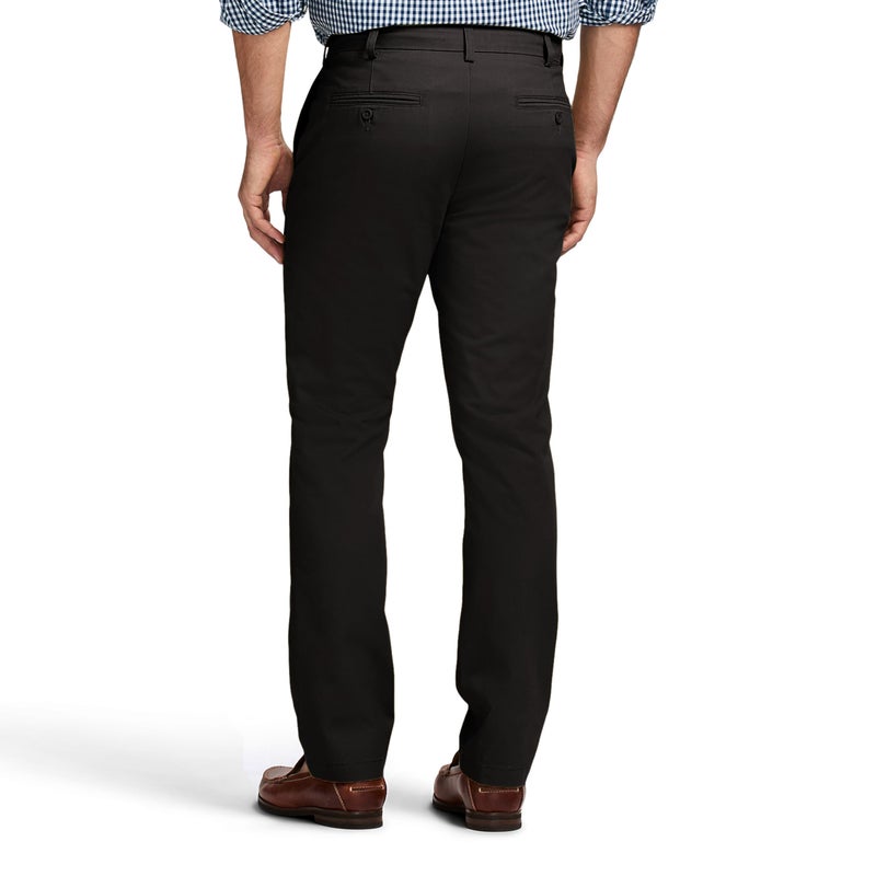 IZOD Men's American Chino Flat-Front Straight-Fit Pants, Black, 36W x 30L - Image 3