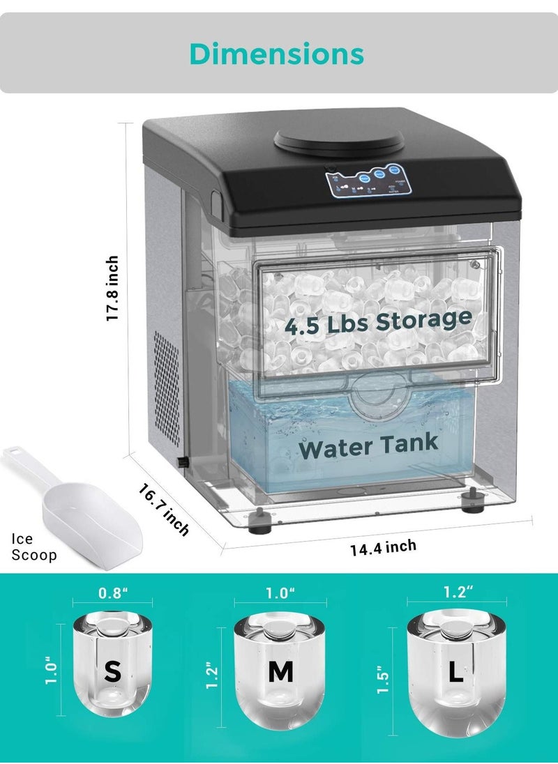 Cool Baby - COOLBABY 2 in 1 countertop ice maker, 48LBS per day, S/M/L size ice cube, 5LBS ice storage basket, fast 6 mins, stainless steel ice machine ,with extendable chilled water spout. - Image 1