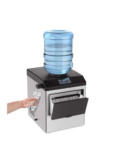 COOLBABY 2 in 1 countertop ice maker, 48LBS per day, S/M/L size ice cube, 5LBS ice storage basket, fast 6 mins, stainless steel ice machine ,with extendable chilled water spout.