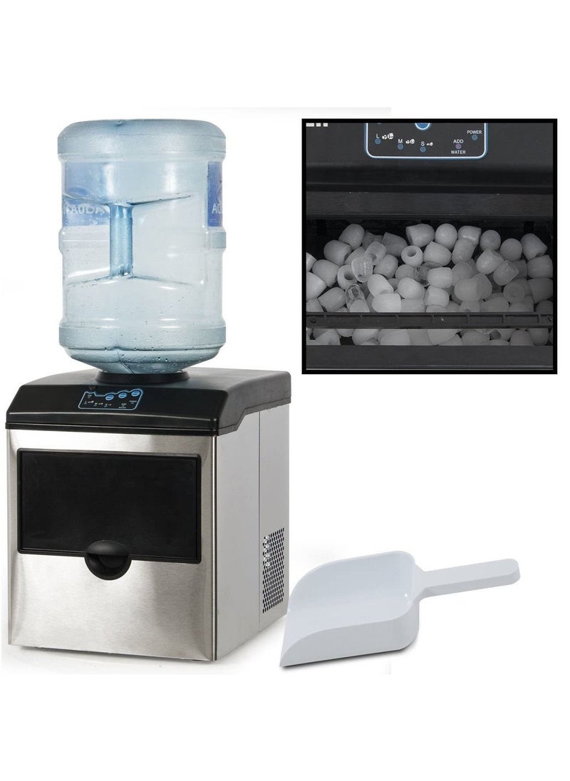 Cool Baby - COOLBABY 2 in 1 countertop ice maker, 48LBS per day, S/M/L size ice cube, 5LBS ice storage basket, fast 6 mins, stainless steel ice machine ,with extendable chilled water spout. - Image 1