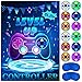 ASTARON Pin The Button Video Game Party Game 30 Video Game Button Stickers Construction Birthday Party Favor Sets for Kids Adults - Image 2