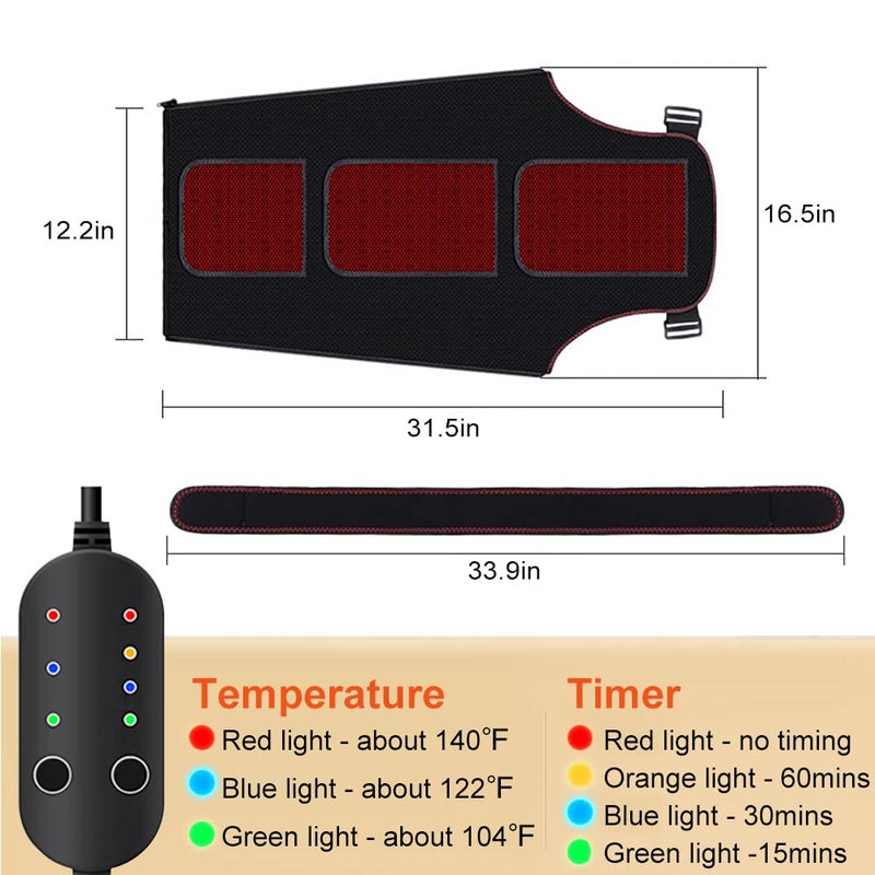 WOOLALA Shoulder Arm Hand Heating Pad for Pain Relief, Ultra Long Heated Wrist Wrap Heated Elbow Brace Hand Warmer for Tendonitis, Arthritis, Sports Injury Recovery, 3 Temperature Settings & Timer - Image 5
