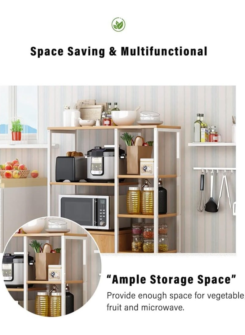 DubaiGallery Kitchen Standing Shelf Units Kitchen Rack with Storage Cabinet,4-Tier Multi Function Microwave Oven Stand,Spice Holder - Image 2