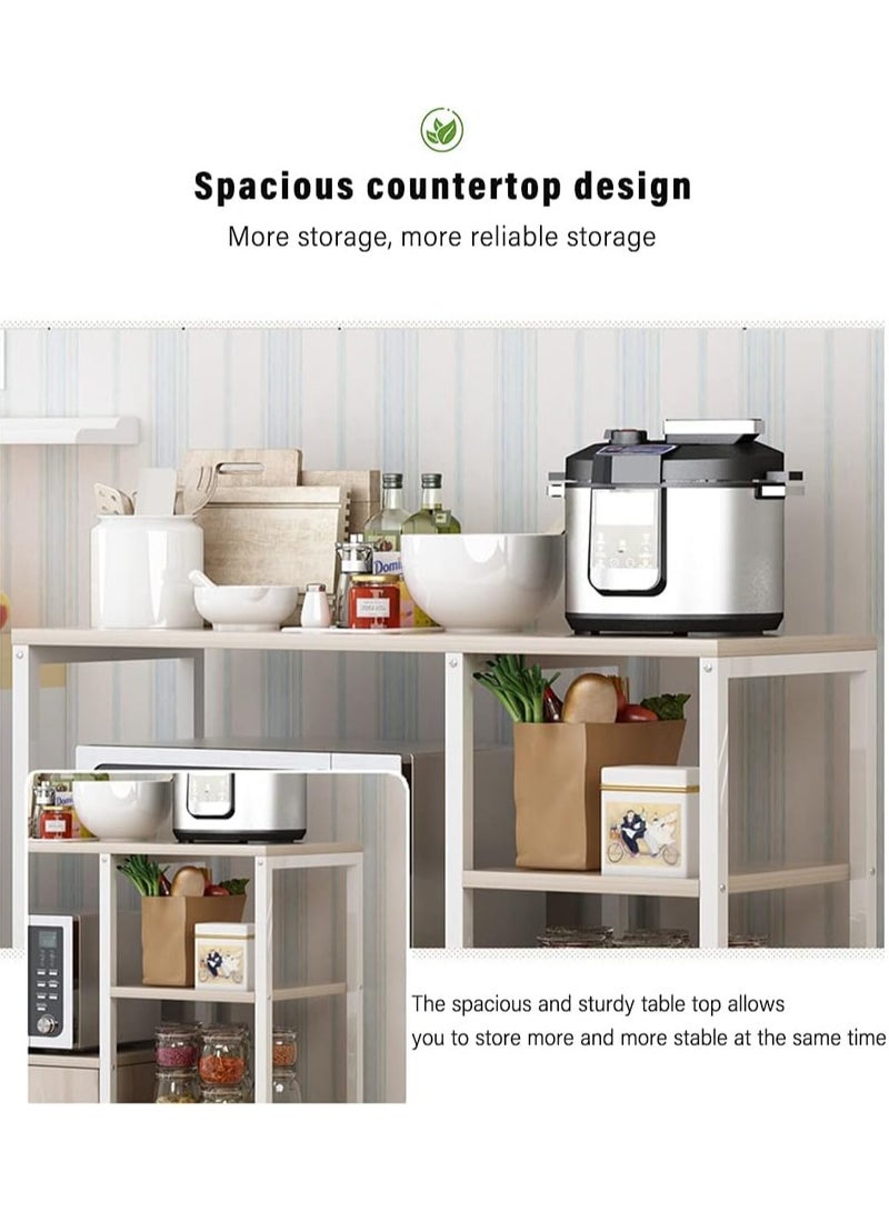 DubaiGallery Kitchen Standing Shelf Units Kitchen Rack with Storage Cabinet,4-Tier Multi Function Microwave Oven Stand,Spice Holder - Image 3