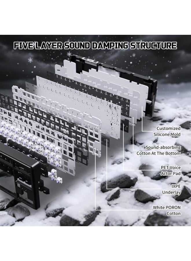 Attack Shark X87 Ultra Wireless Mechanical Gaming Keyboard – 87-Key TKL, 8K Wireless Receiver, 10000mAh Battery, Dot-Matrix Display, Hot-Swappable RGB Keyboard (Forged Carbon) - Image 3