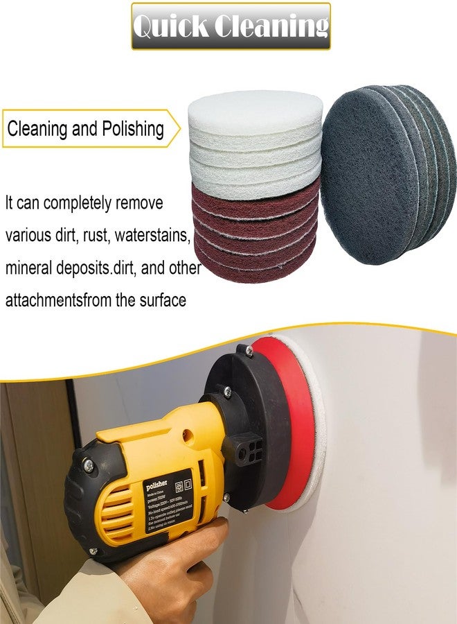 Tonmp 5 Inch Multipurpose Scrubber Scouring Pads - Flocking Scuff Pads, 15 Pack 400 800 2000 Grits Conditioning Discs Polishing Pads, Perfect for Furniture Automotive Cleaning, Rust Removal - Image 4