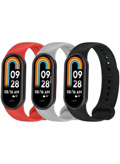 CATANES 3 Pack For Xiaomi Smart Band 8 Watch Bands Adjustable Comfortable Sport Replacement Strap for Xiaomi Mi Band 8 Wristband Bracelet Band for Women Men Multicolour  - Image 2
