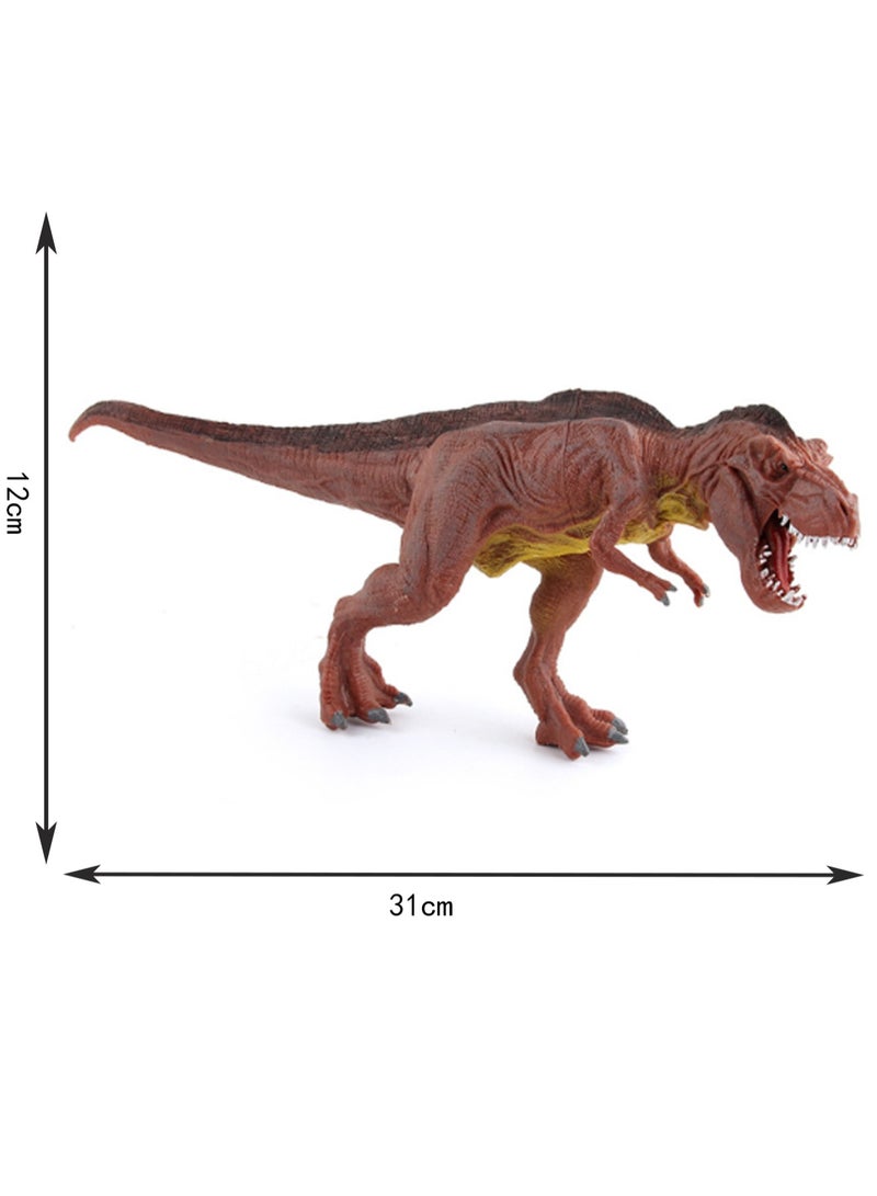 12 Inch Brown And Red Walking Tyrannosaurus Rex, Realistic Jurassic Dinosaur Model Toy, Plastic Educational Prehistoric Animal Model For Kids And Toddlers, Gift  - Image 2