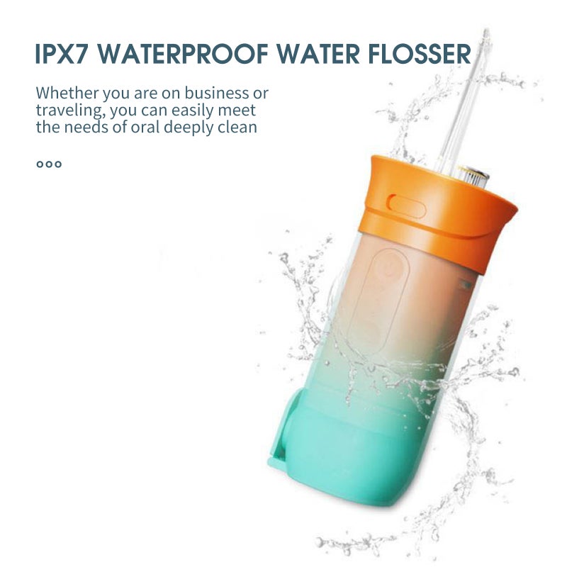 Water Flosser Cordless Oral Irrigator IPX7 Waterproof Cordless Teeth Cleaner 3 Modes USB Rechargeable Flosser with 200mL Water Tank 4 Jet Tips for Home Travel - Image 3