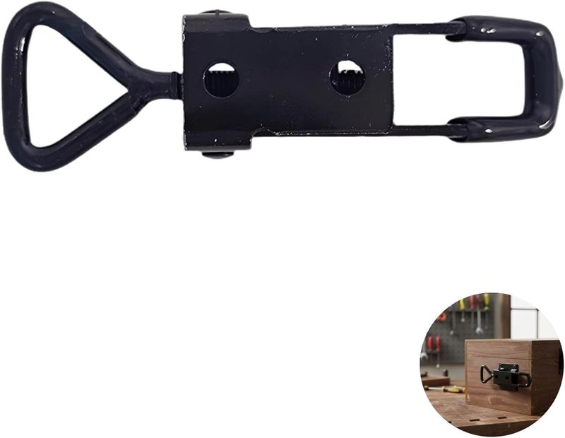 4 Pcs Heavy Duty Toggle Clamp Latch, Black Plated Steel Pull Action, 330 Lbs / 150 Kg Holding, Adjustable Quick Release Hasp for Boxes, Cases, Doors - Image 5