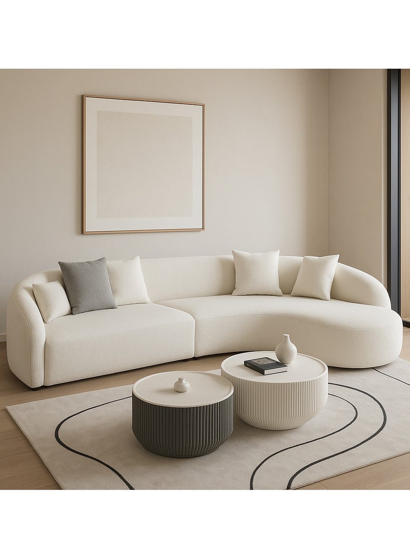 Karnak European Berber Fleece 4 Seater Sofa – White - Image 1