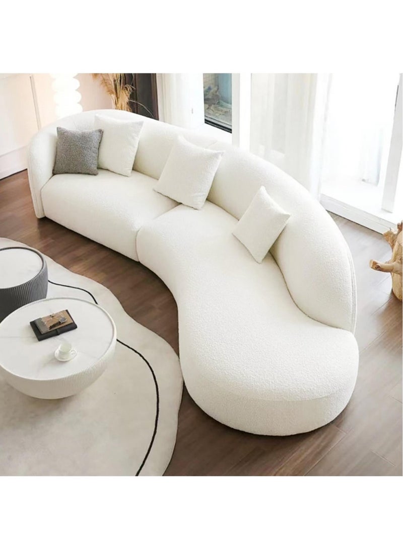 Karnak European Berber Fleece 4 Seater Sofa – White - Image 2